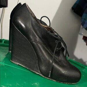 Cynthia Vincent Lace-Up Wedge Heels